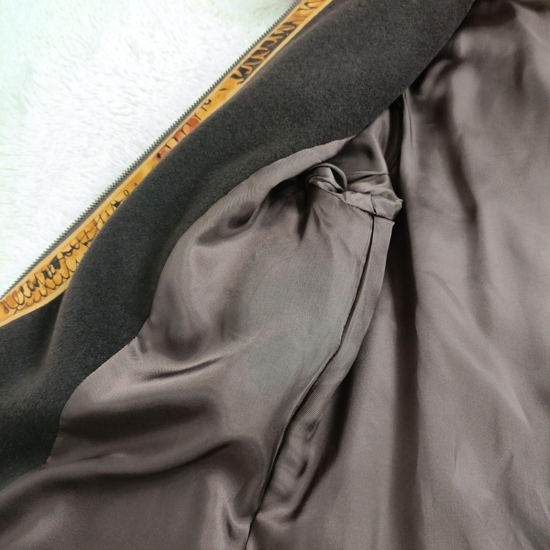 LEONARD ロングコート【L相当】【カシミヤ×フォックス×アンゴラ×ウール】