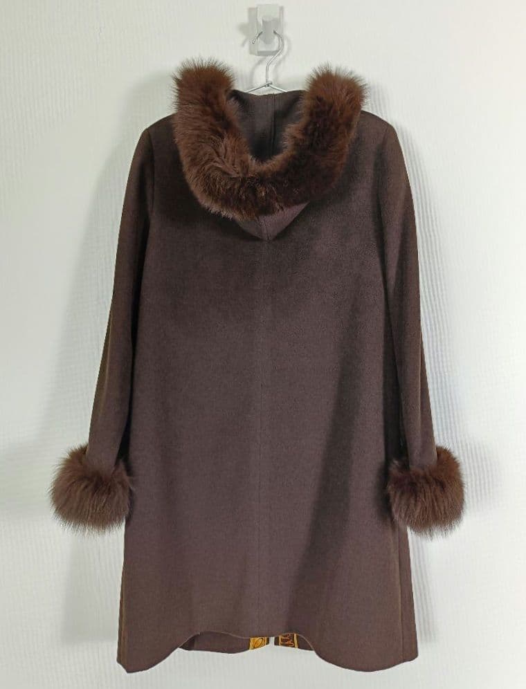 LEONARD ロングコート【L相当】【カシミヤ×フォックス×アンゴラ×ウール】