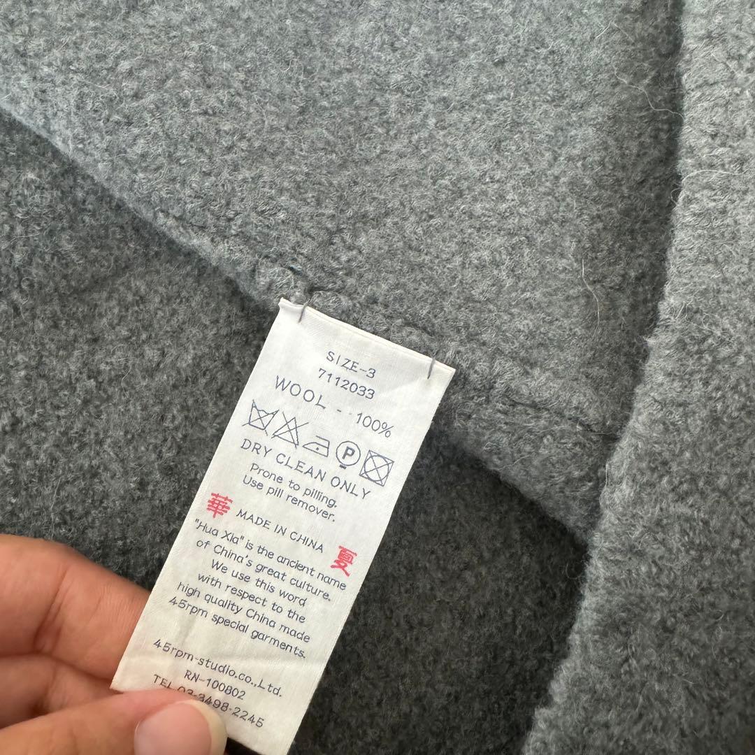 45r 45rpm ウール　フードコート　アウター　サイズ3