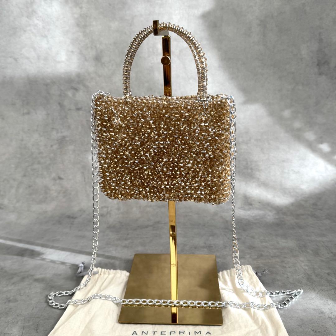 ク*ー様 極美品アンテプリマ チェーン付 スクエア シルバーゴールド ピコ ミニ