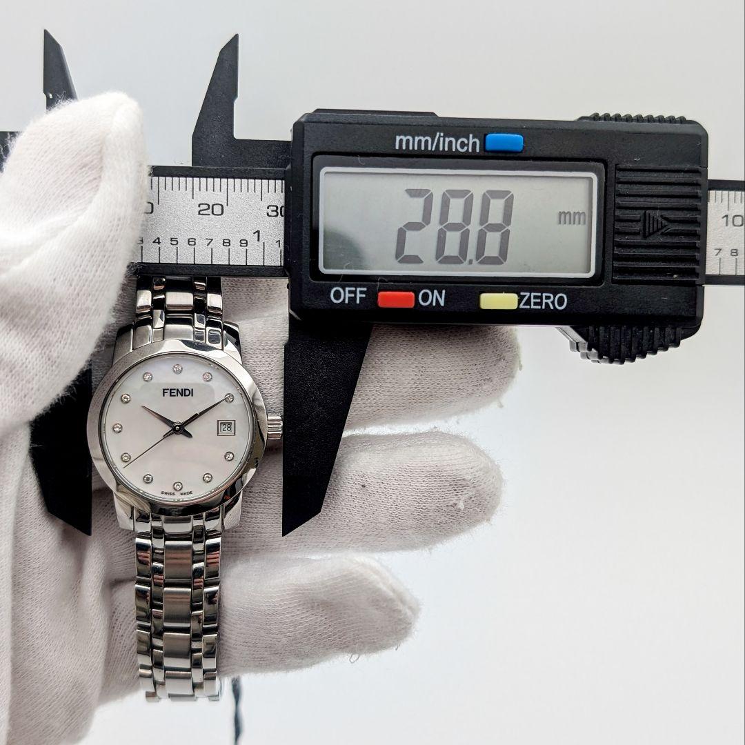 【極美品】FENDIフェンディ 2100L 11Pダイヤ シェル文字盤 腕時計