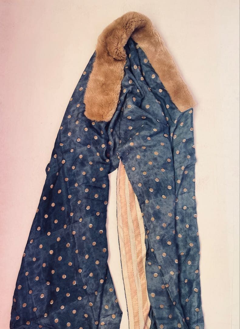 45R シルクのブロックプリントストール ストール ショール ポンチョ 羽織