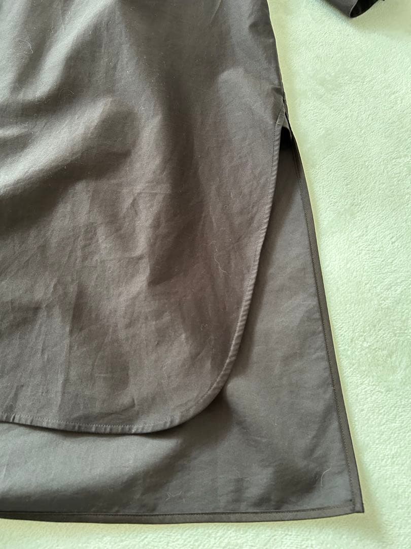 ebure エブール スキッパー コットン シャツワンピース ロング 長袖 38