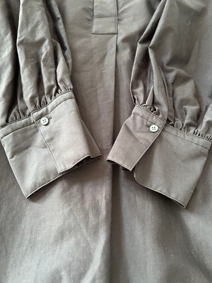 ebure エブール スキッパー コットン シャツワンピース ロング 長袖 38