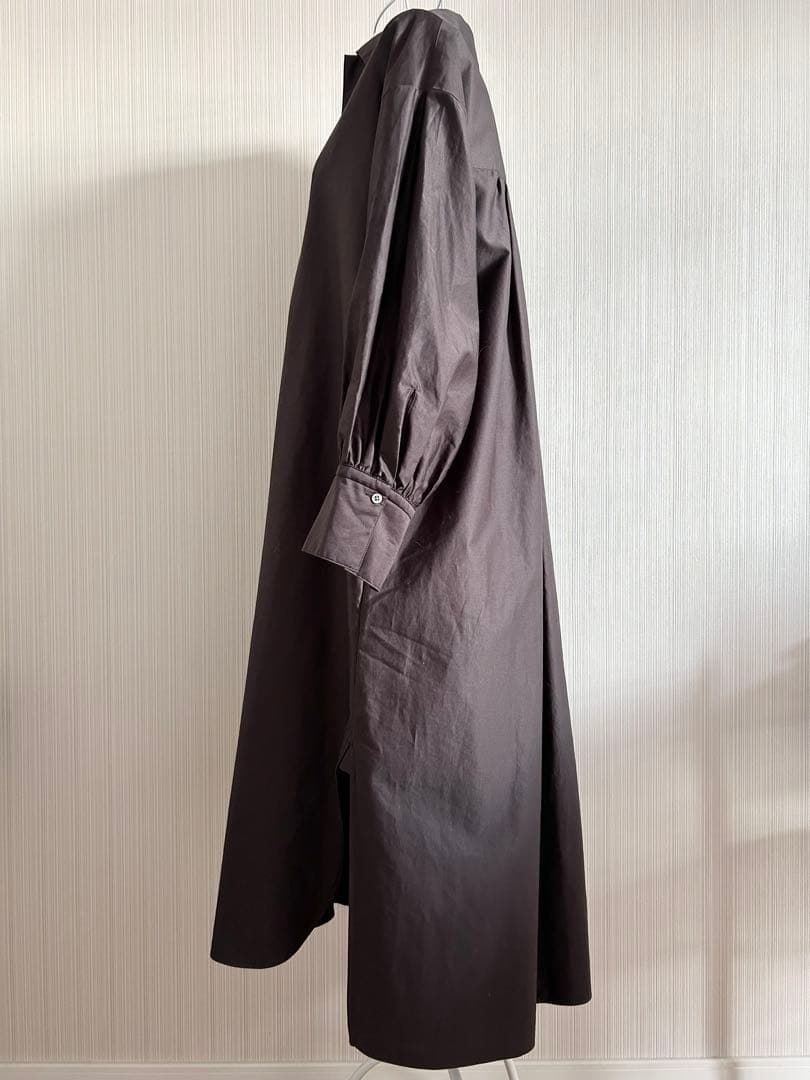 ebure エブール スキッパー コットン シャツワンピース ロング 長袖 38