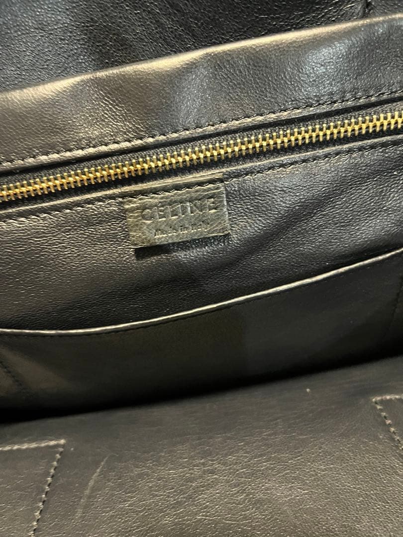 レアCELINE セリーヌ スクエア型 レザー トートバッグ