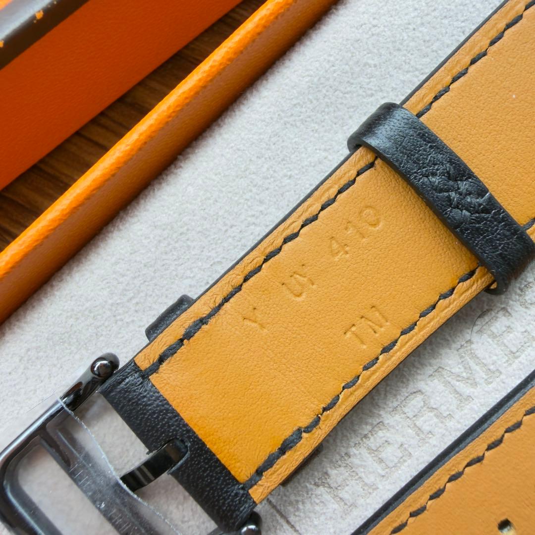 3096 ほぼ未使用　Apple Watch エルメス　ブラック　レザー　バンド