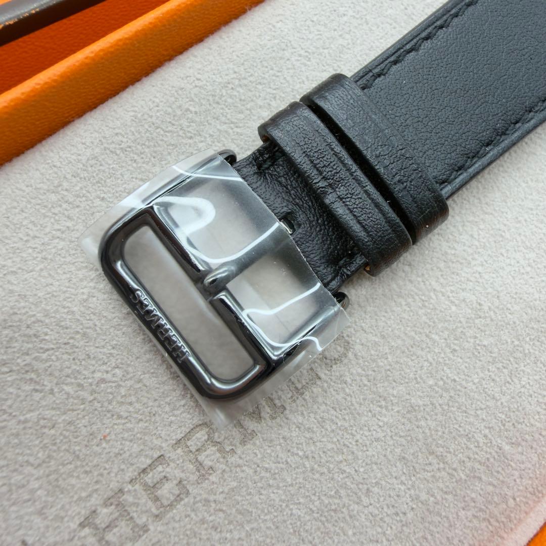 3096 ほぼ未使用　Apple Watch エルメス　ブラック　レザー　バンド