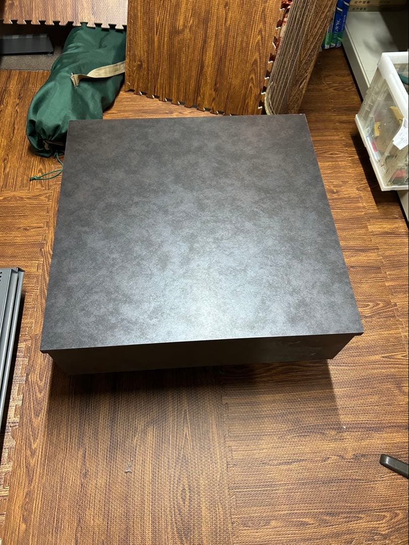 大川家具　日本製　ストーン調テーブル　ローテーブル センターテーブル 引出し付