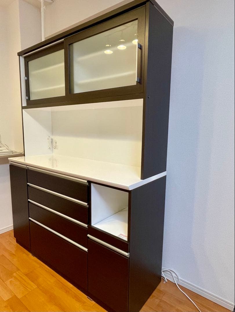 ニトリ食器棚 レジューム 150AG-S DBR /150SH-R DBR