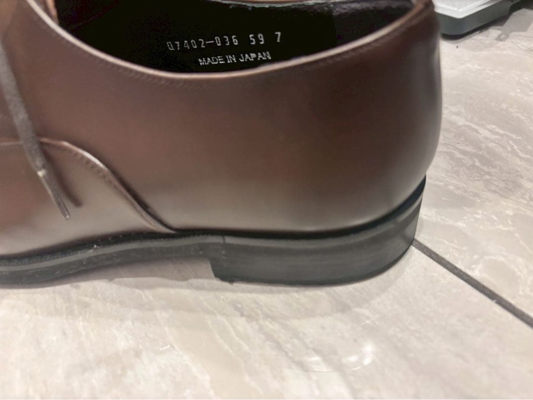 【美品/三陽山長】柔ニ/JUJI ブラウン ドレスシューズ/ストレートチップ