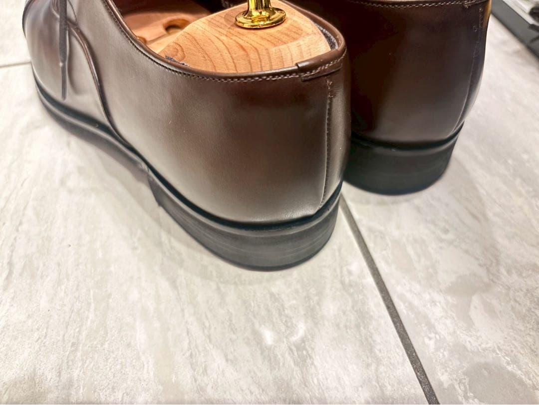 【美品/三陽山長】柔ニ/JUJI ブラウン ドレスシューズ/ストレートチップ