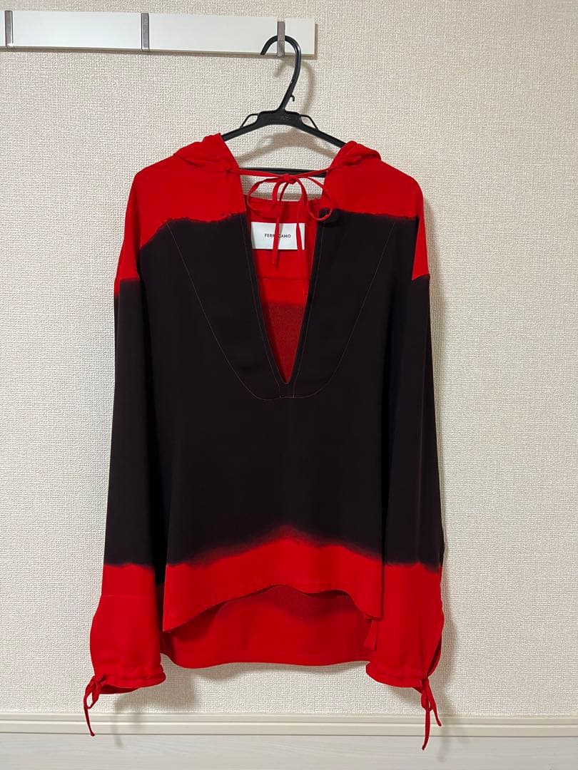 FERRAGAMO フーデッドヴァルーズシャツ グラデーションプルオーバー