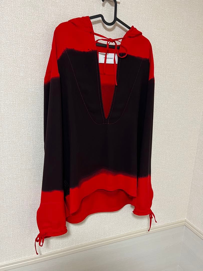 FERRAGAMO フーデッドヴァルーズシャツ グラデーションプルオーバー