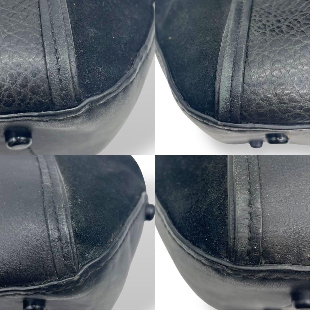 良品 コーチ 2way ショルダーバッグ ドリフター ターンロック レザー 黒