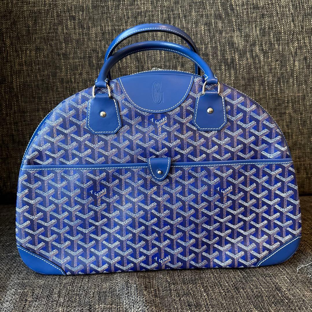 Goyard 幾何学模様 ボストンバッグ　青