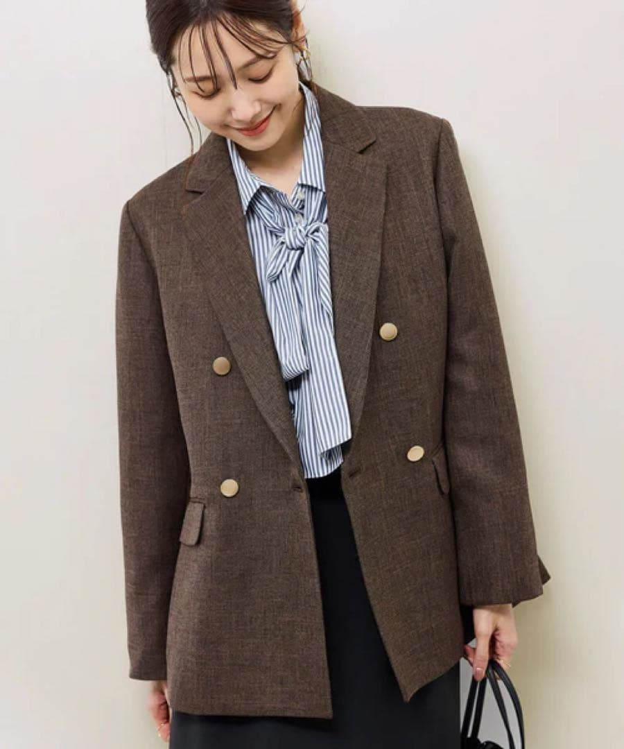 スリートーンツイードジャケット　ブラウン　Mサイズ