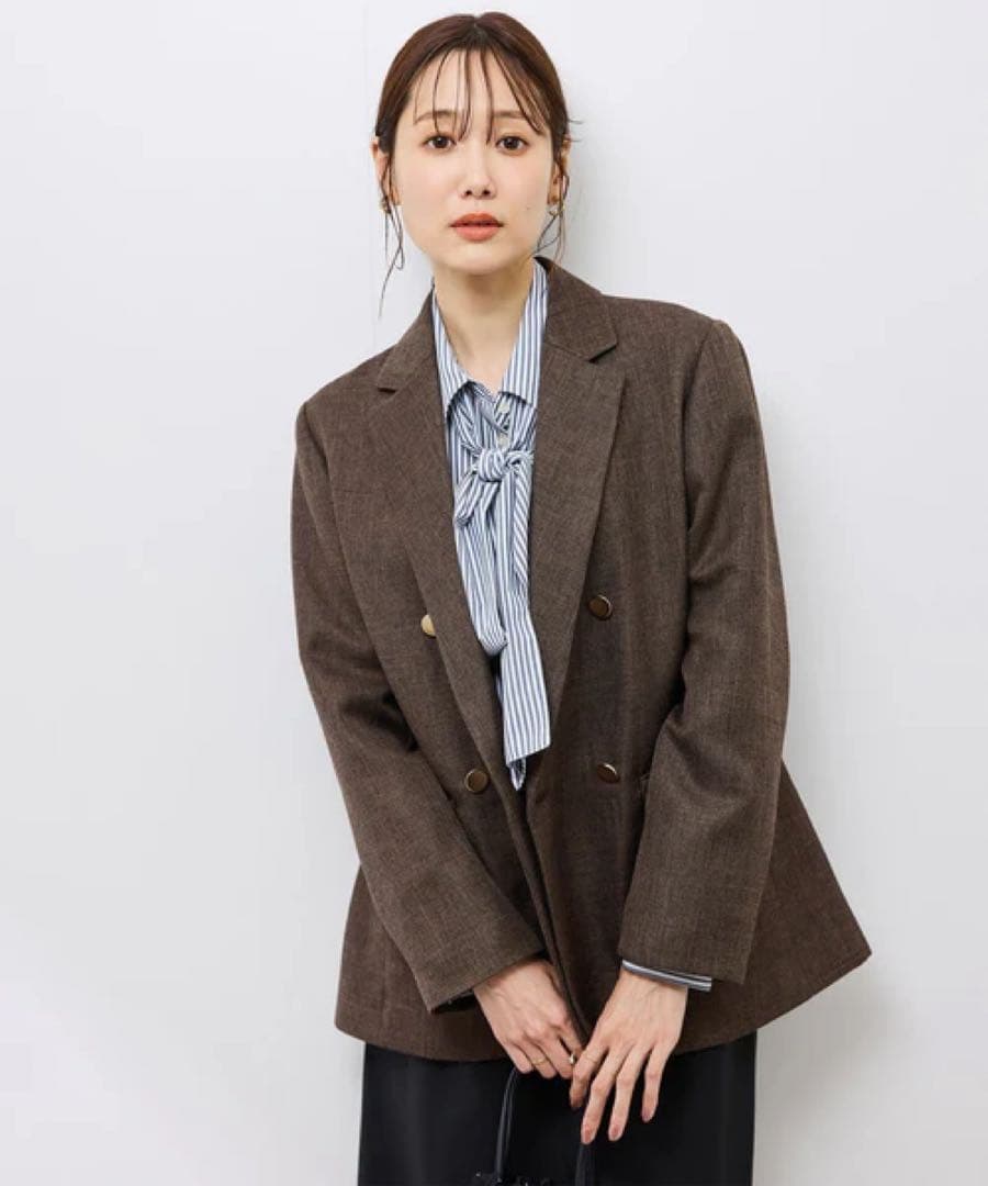 スリートーンツイードジャケット　ブラウン　Mサイズ