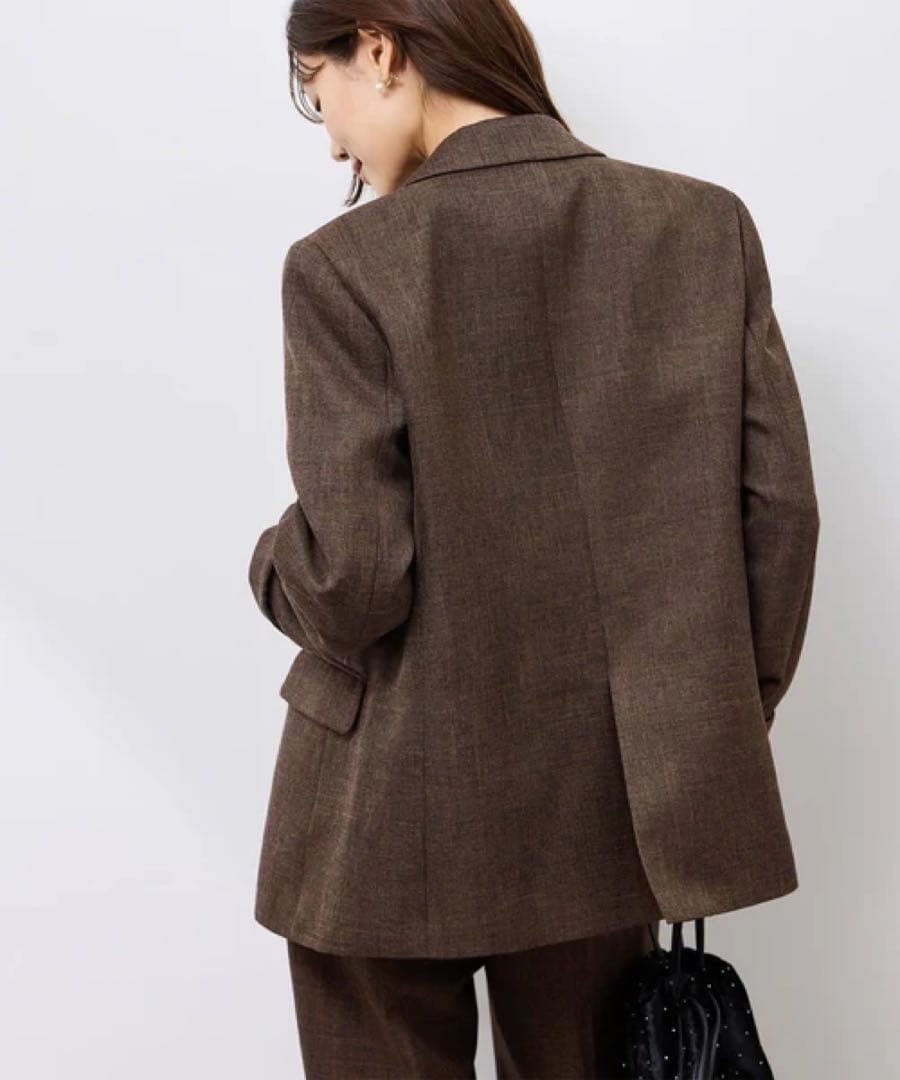 スリートーンツイードジャケット　ブラウン　Mサイズ