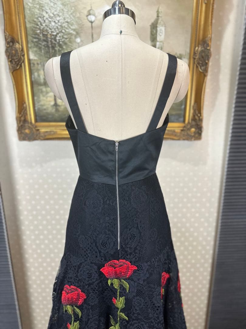 高級薔薇刺繍✨Aラインロングドレスス誕生日二次会パティーキャバ嬢ナイトクラブ