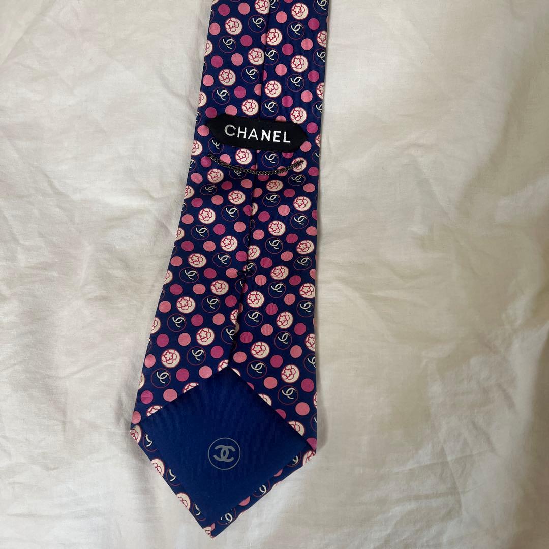 CHANEL シルク ドット柄 ネクタイ