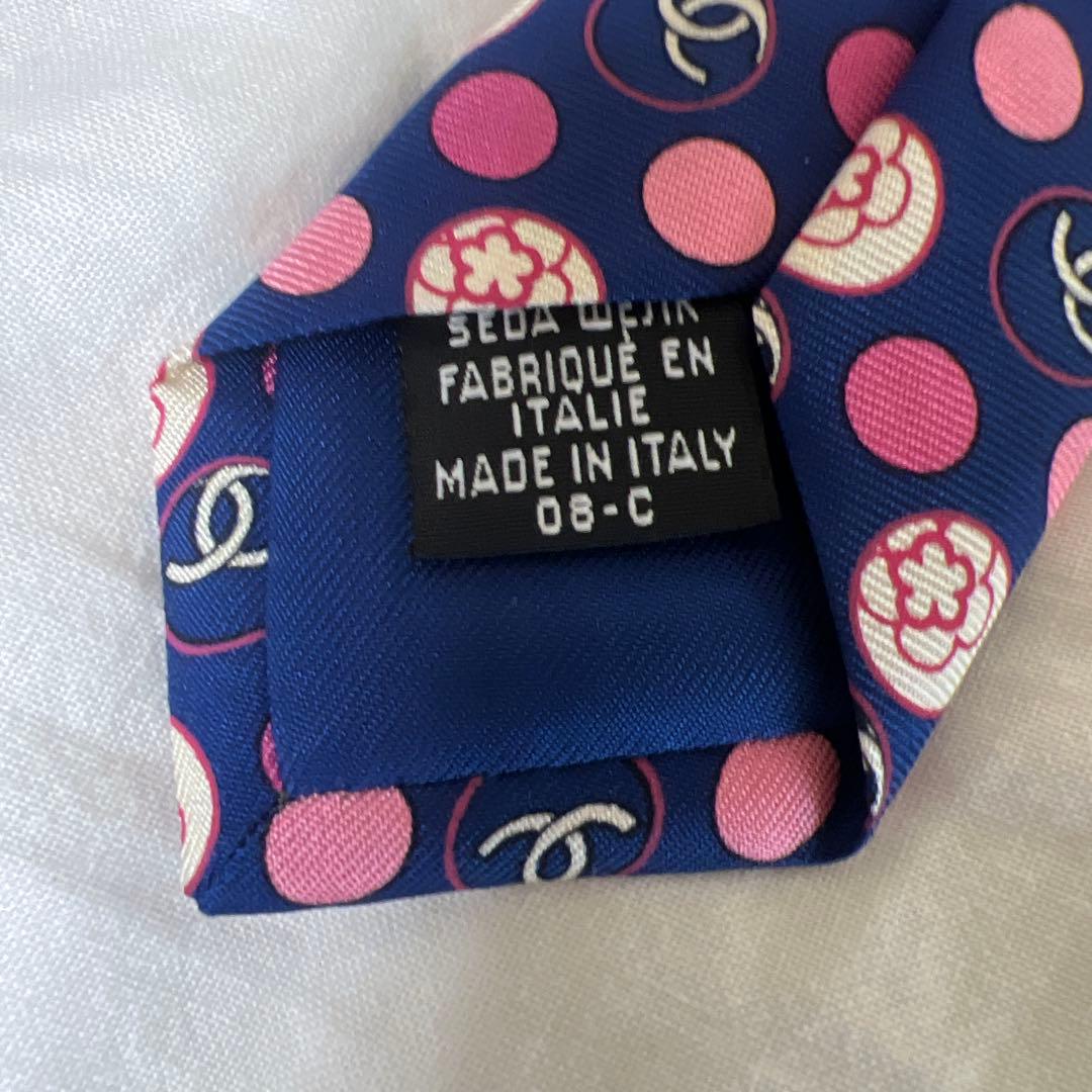 CHANEL シルク ドット柄 ネクタイ