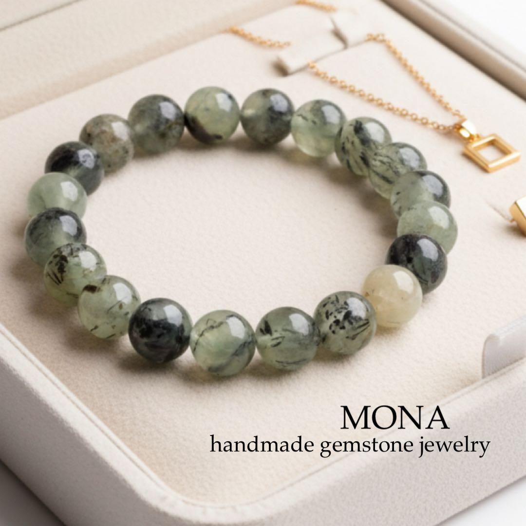 【Ruby】天然ケシパールのマンテルブレスレット