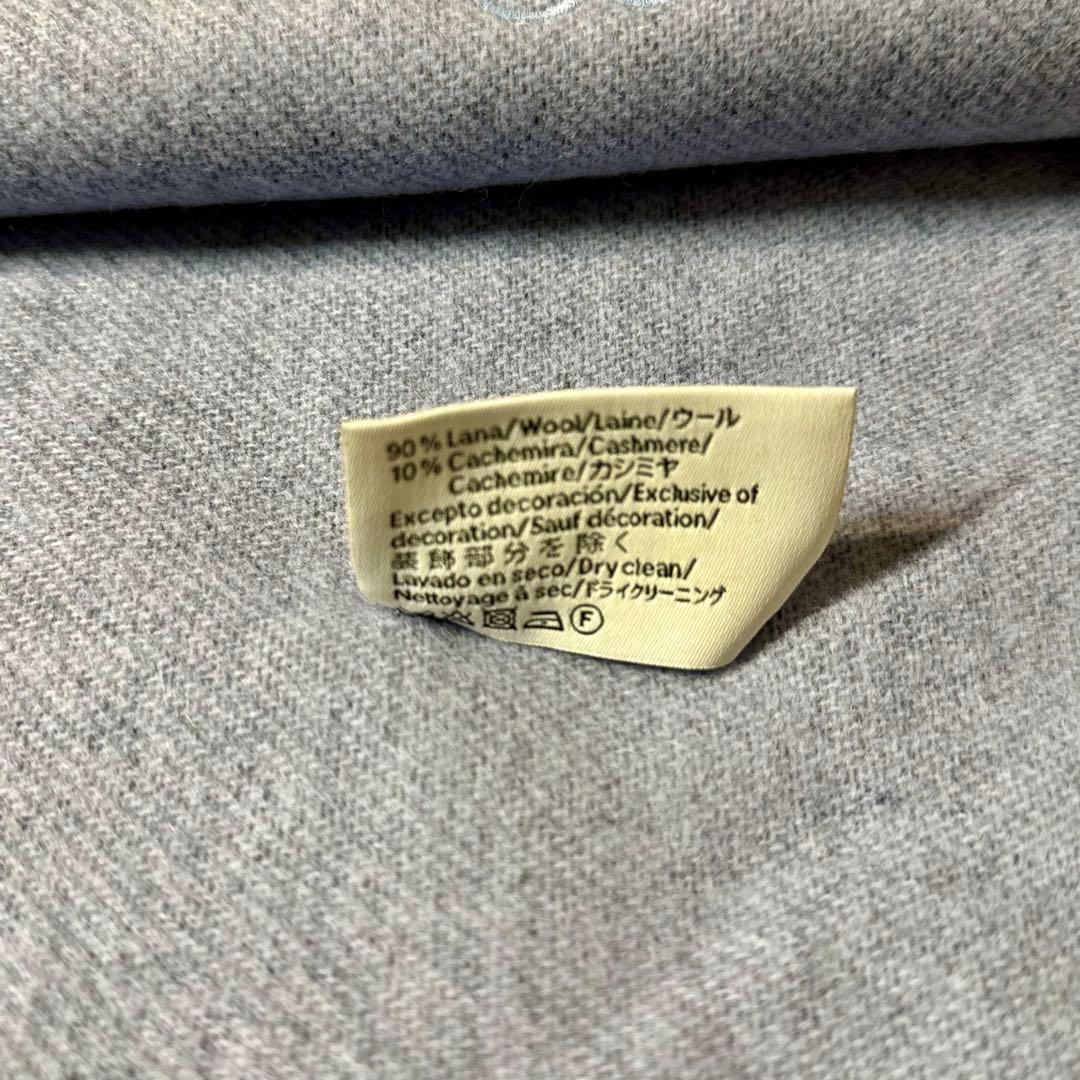 ロエベ　バイカラー　マフラー　アナグラム　ネイビー