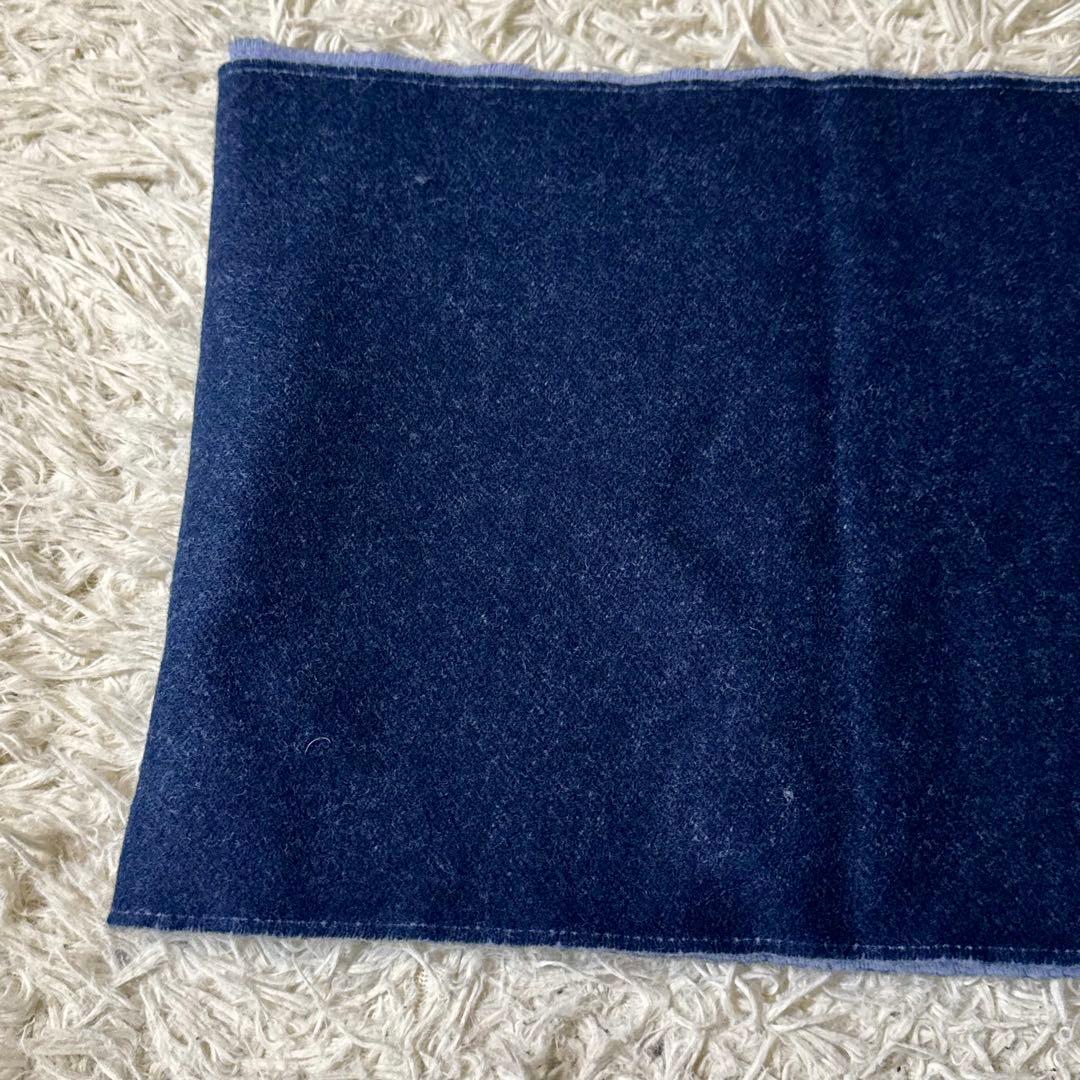 ロエベ　バイカラー　マフラー　アナグラム　ネイビー