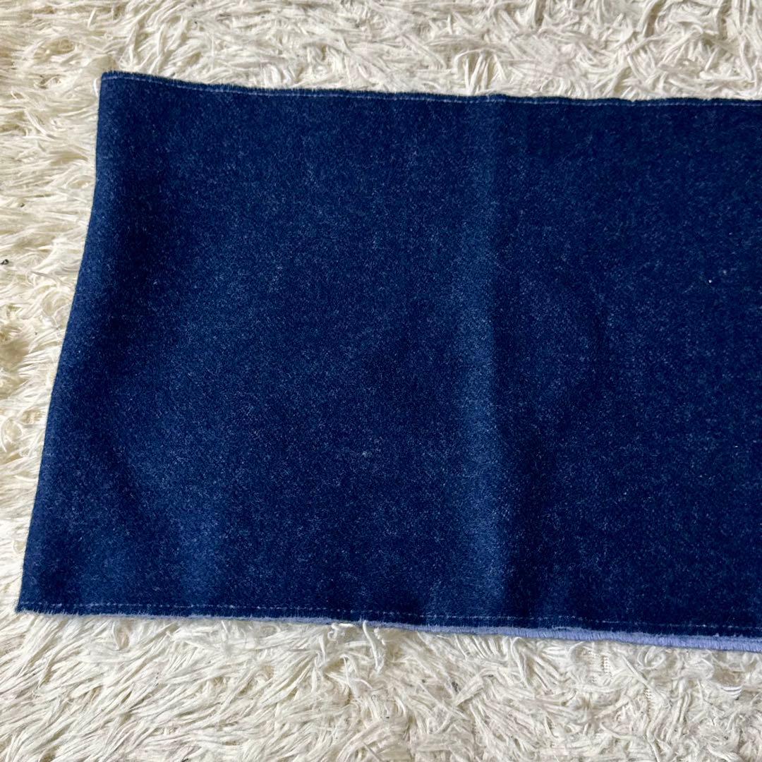 ロエベ　バイカラー　マフラー　アナグラム　ネイビー