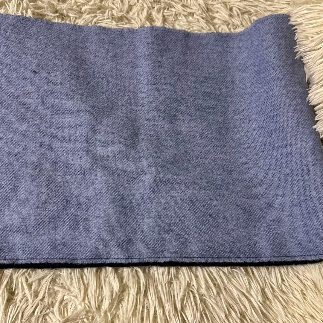 ロエベ　バイカラー　マフラー　アナグラム　ネイビー