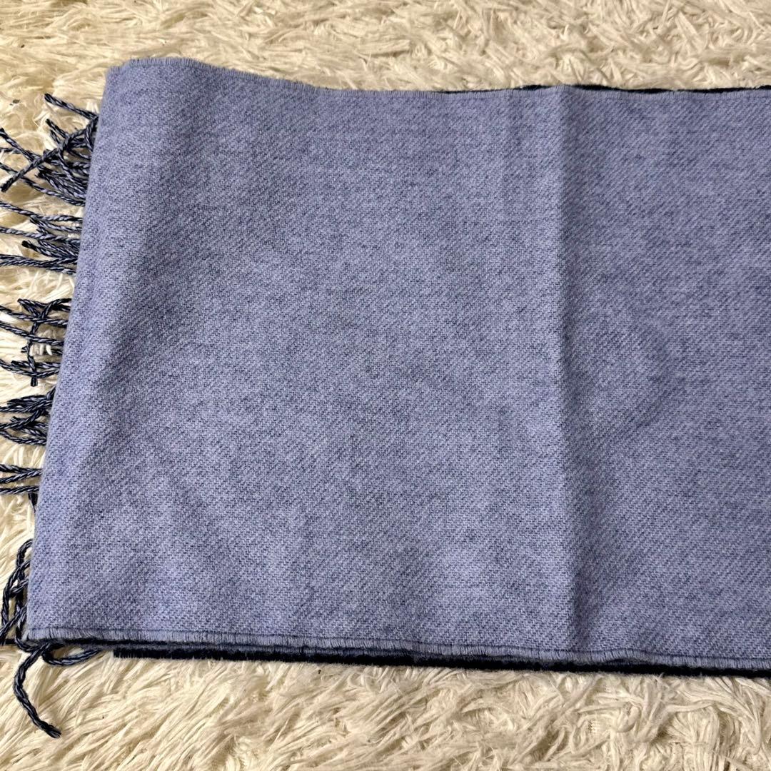 ロエベ　バイカラー　マフラー　アナグラム　ネイビー