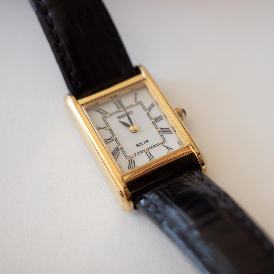 【美品】SEIKO セイコーソーラー SOLAR V115 レディース ゴールド