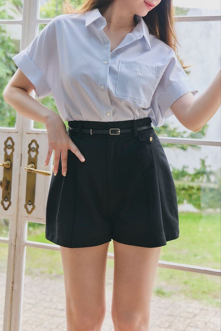 あみ【自宅試着のみ】Carette Belted Twill Short
