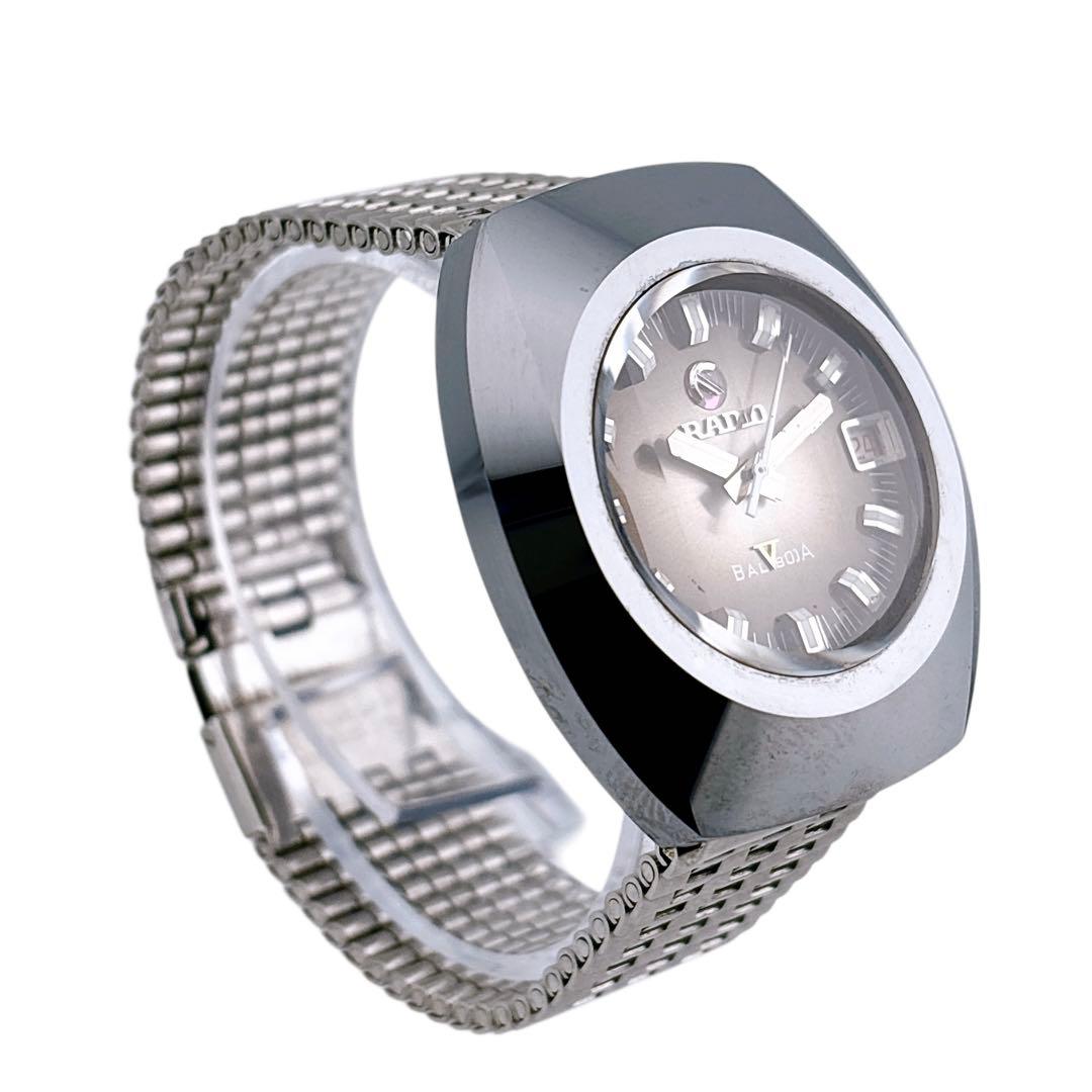 【稼働】 ラドー 腕時計 バルボア5 デイト メンズ ブラウン 純正ベルト