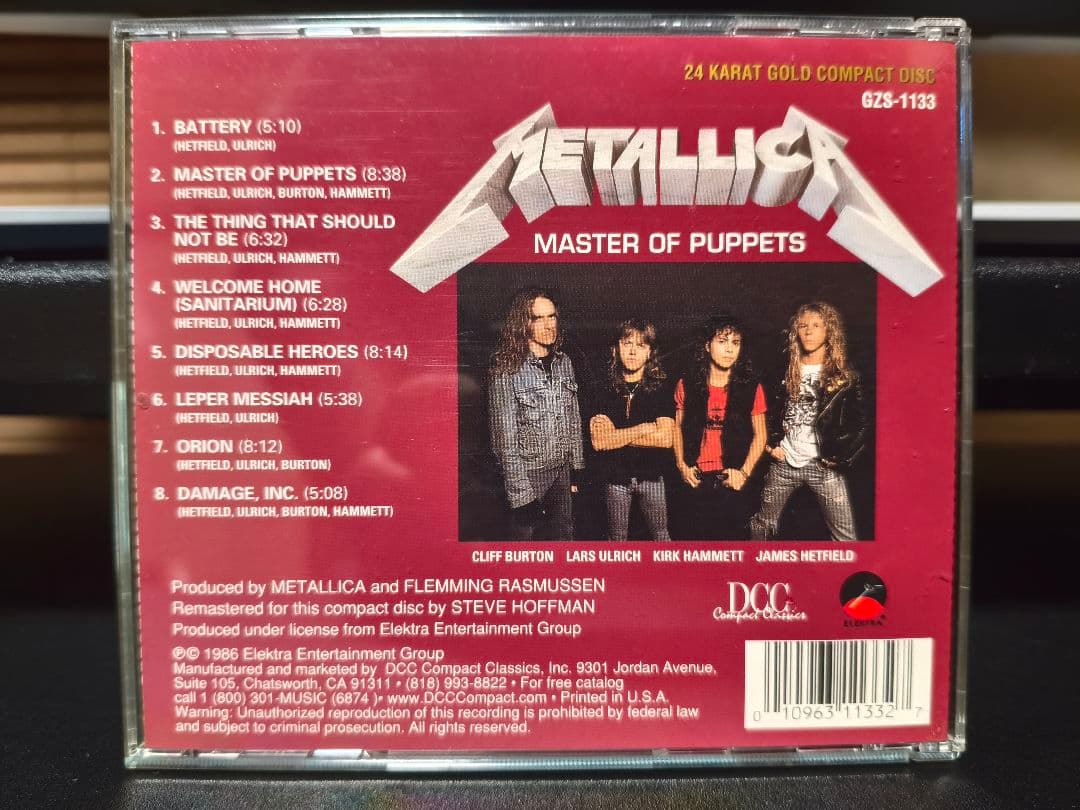 洋楽 24K GOLD CD LLICA MASTER OF PUPPETS