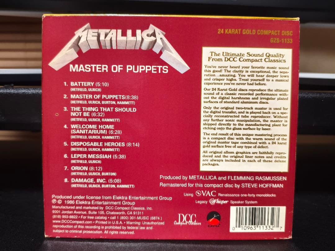 洋楽 24K GOLD CD LLICA MASTER OF PUPPETS