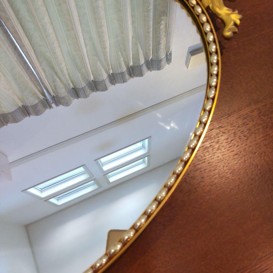 オ－バル型ヴィンテージミラーゴ－ルド