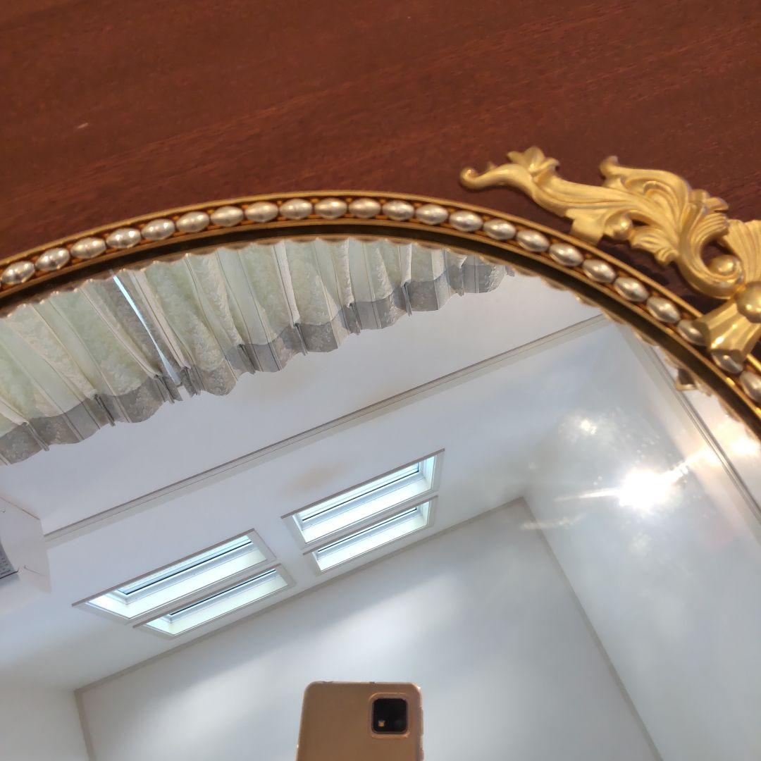 オ－バル型ヴィンテージミラーゴ－ルド