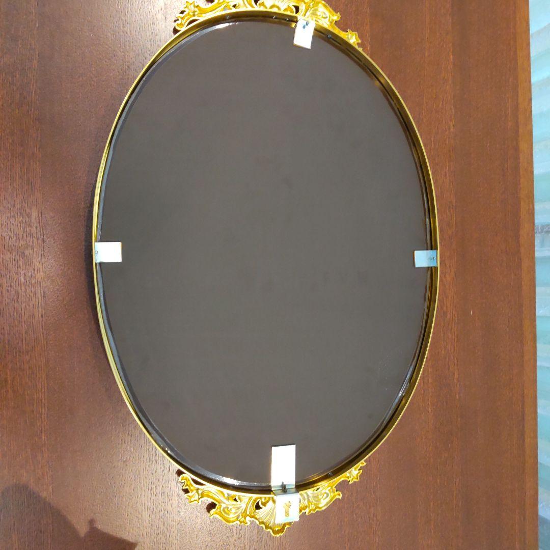 オ－バル型ヴィンテージミラーゴ－ルド