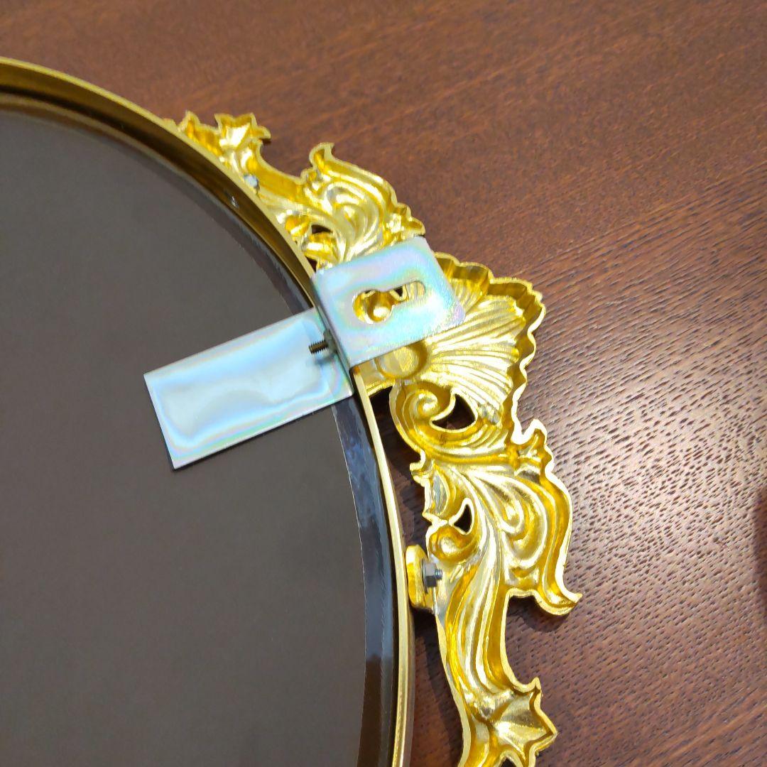 オ－バル型ヴィンテージミラーゴ－ルド