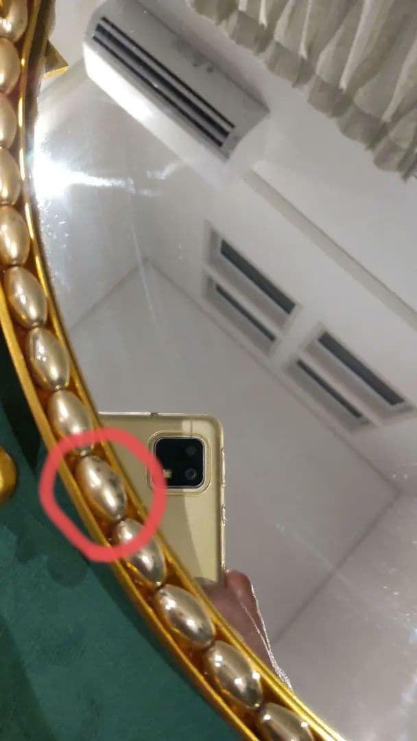 オ－バル型ヴィンテージミラーゴ－ルド