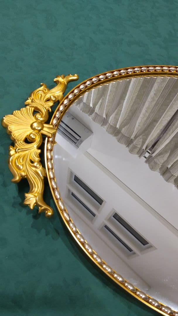 オ－バル型ヴィンテージミラーゴ－ルド