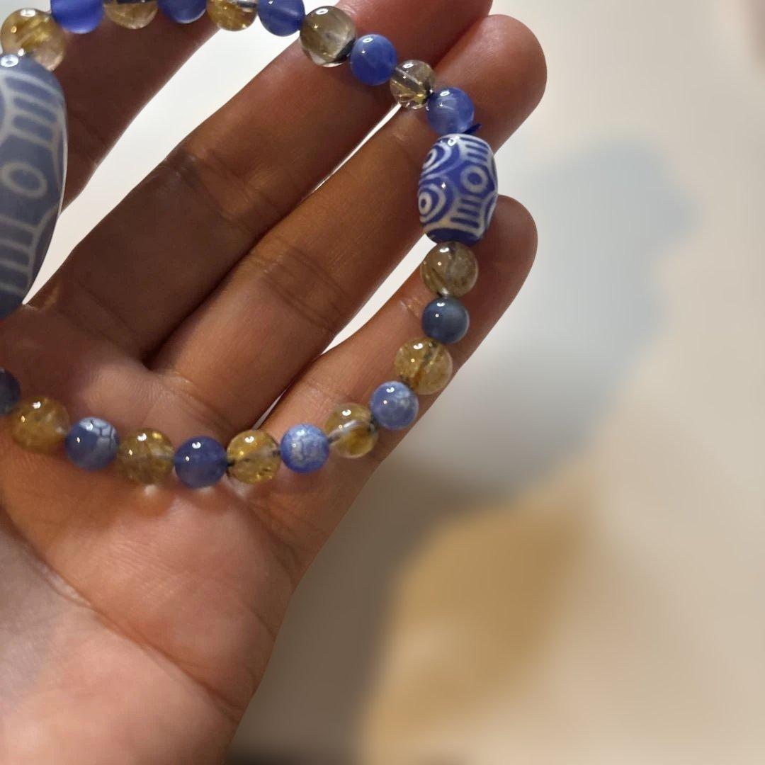 ちょっとーこんなの見たことない！ルチルイン老玉髄W龍眼天珠たん！