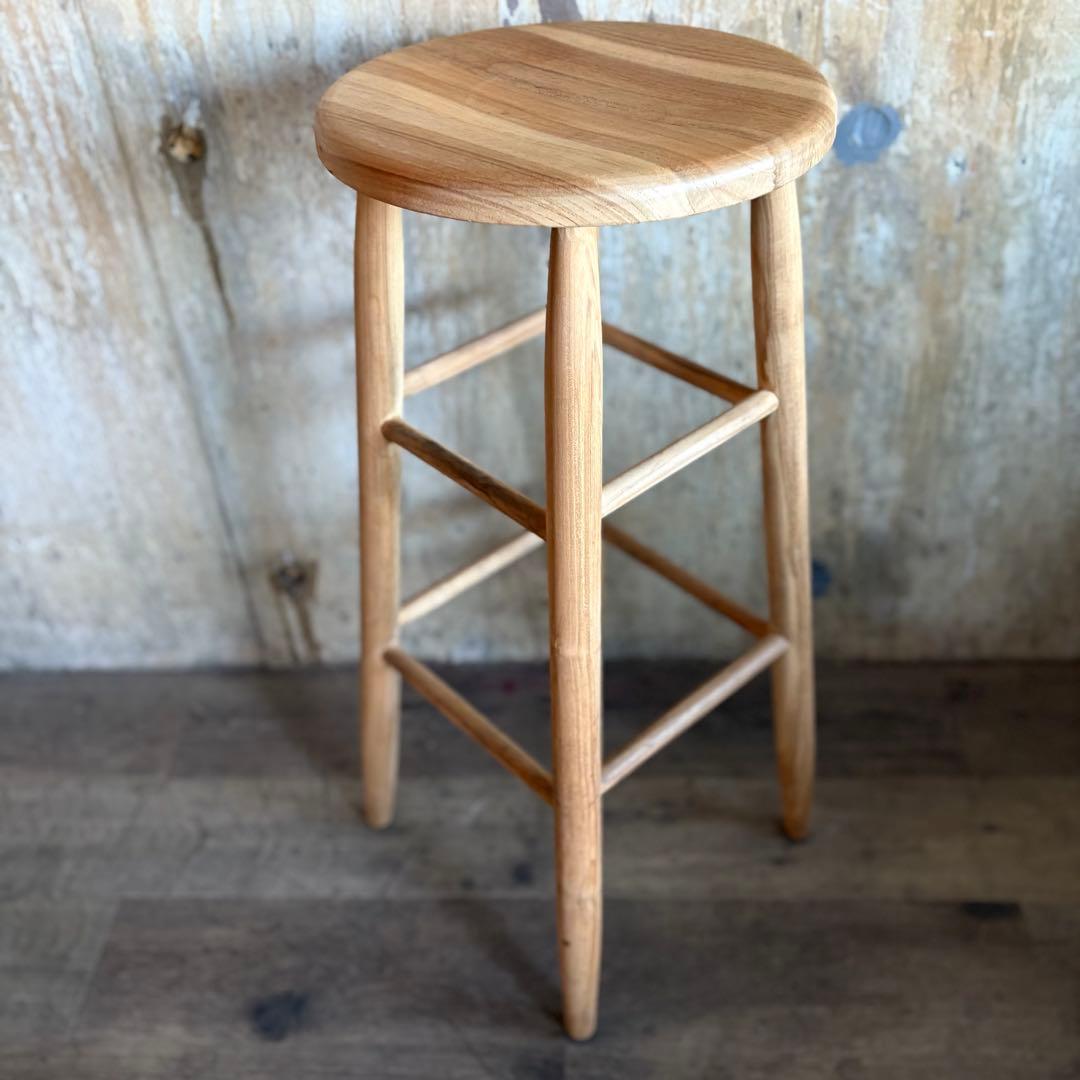 GALLUP ギャラップ　チーク ラウンドトップ スツール　30インチ　④