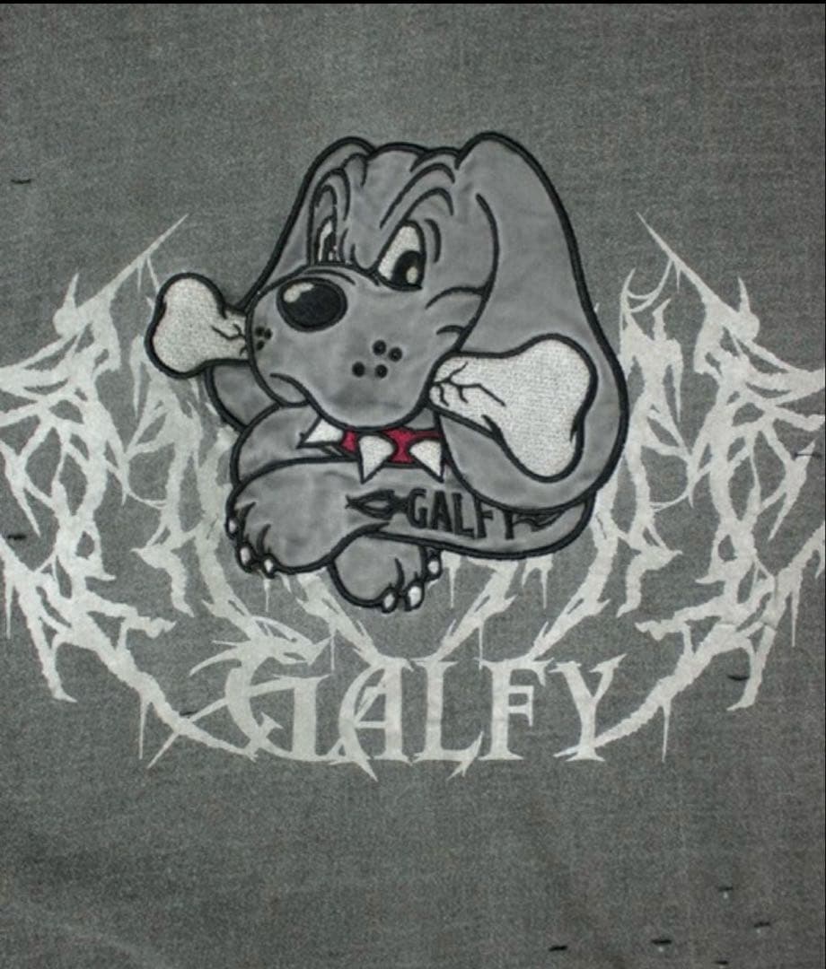 【GALFY/ガルフィー】染め染めわんわんボロボロングスリーブTシャツ 中型犬