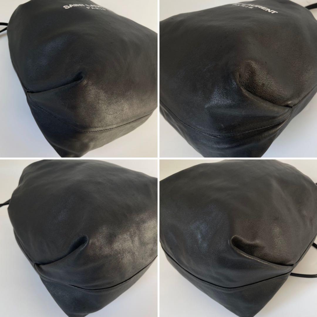 【極美品】サンローラン テディ ショルダーバッグ チェーン 巾着 レザー 黒