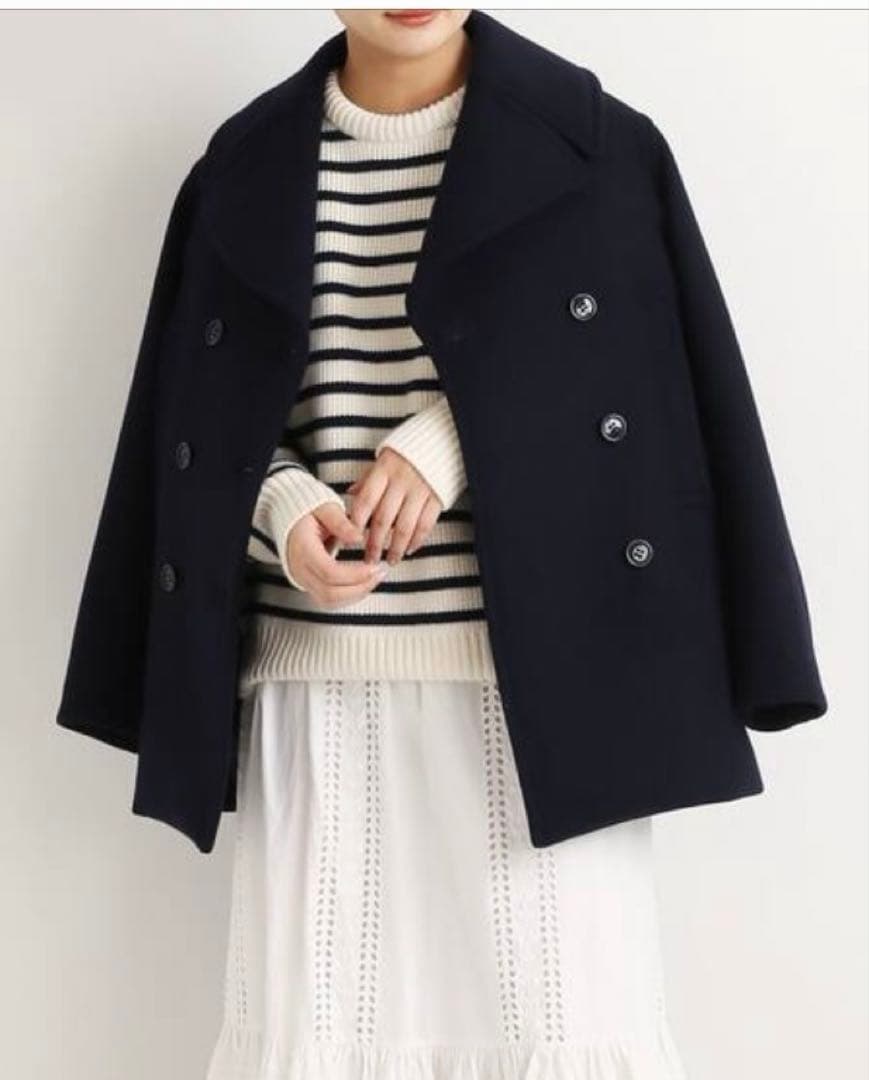 IENA イエナ　ウールピーコート　ネイビー　38