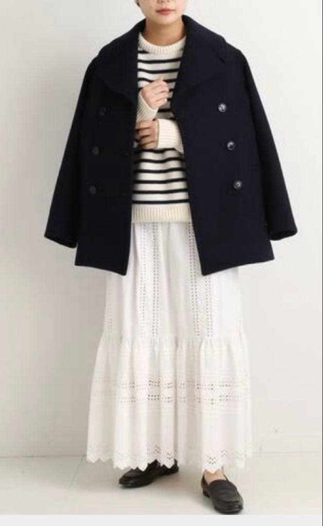 IENA イエナ　ウールピーコート　ネイビー　38