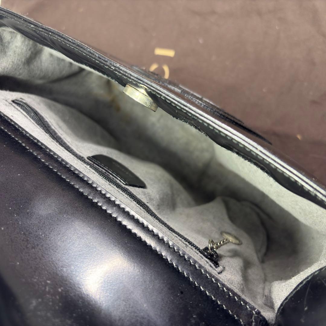 極美品　GUCCI グッチ パテントレザー ワンショルダーブラック　リペア済み